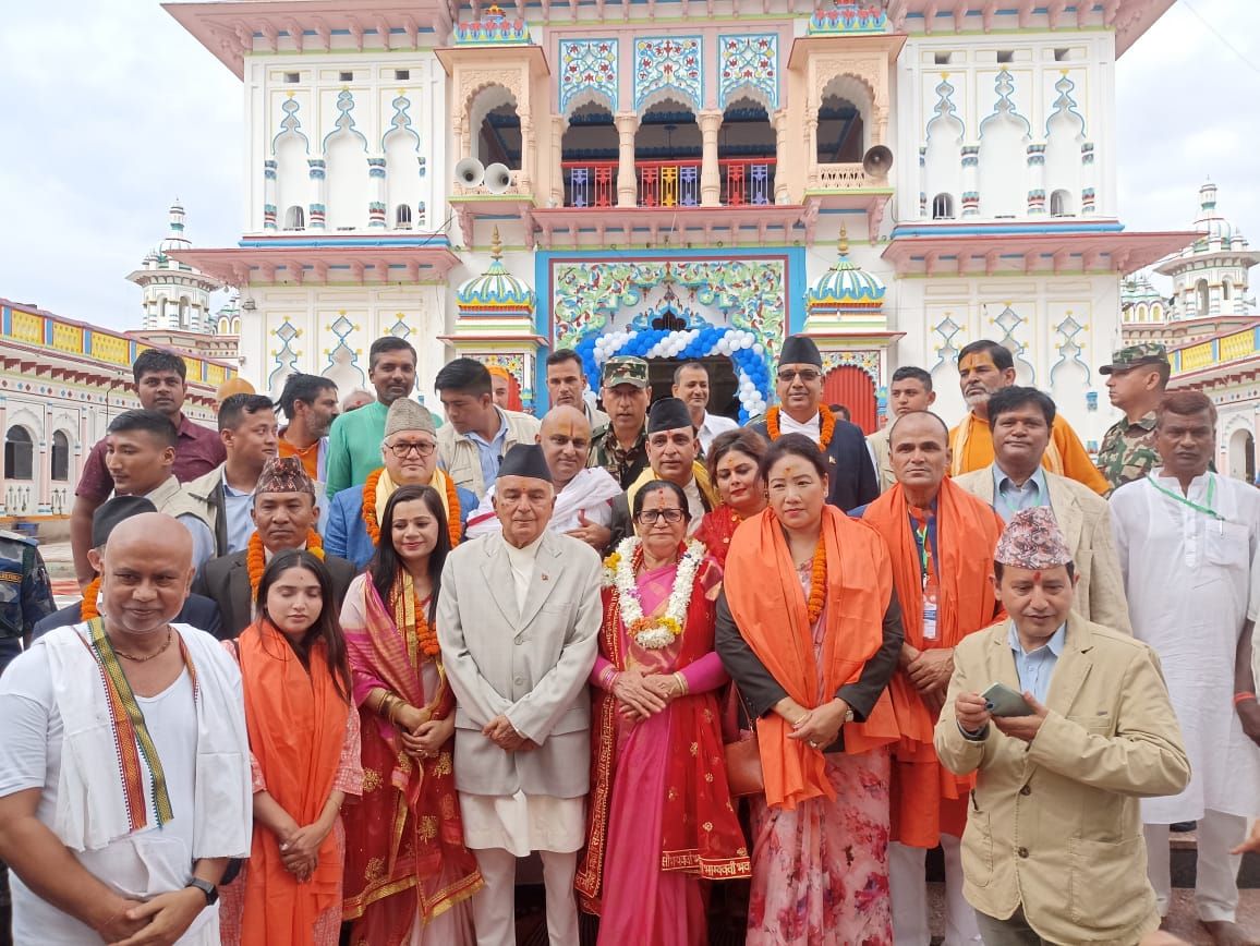 राष्ट्रपति पौडेलद्वारा जानकी मन्दिरमा पूजाआजा