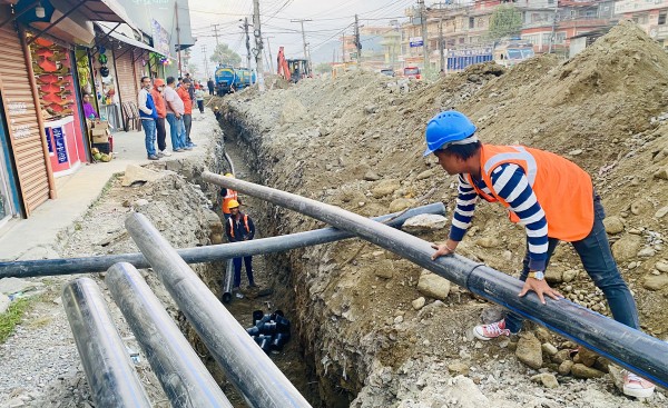 पोखरामा तार भूमिगतको कामले गति लियो