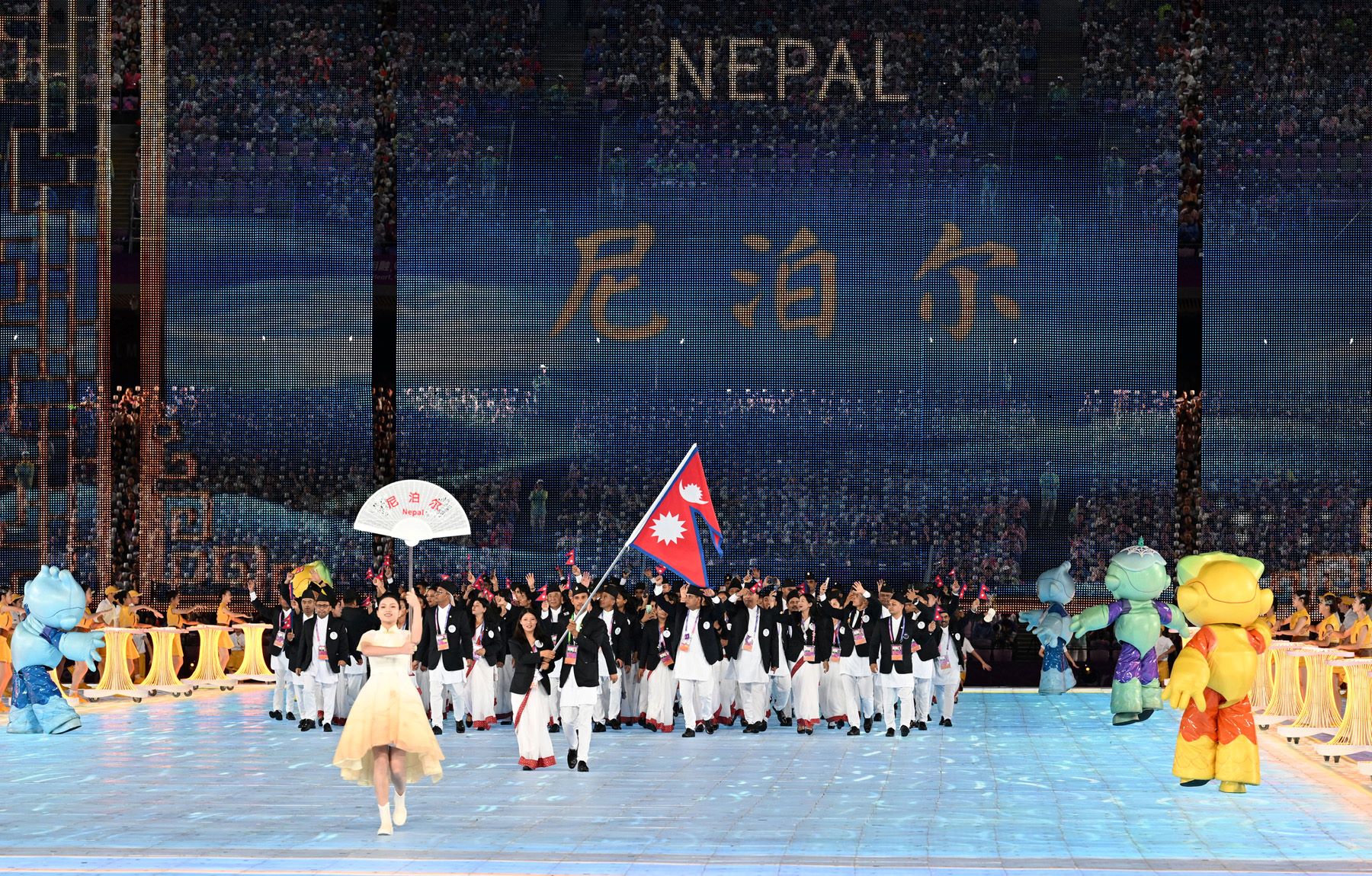 १९औँ एसियाली खेलकुदको भव्य उद्घाटन, प्रधानमन्त्री दाहाल सहभागी